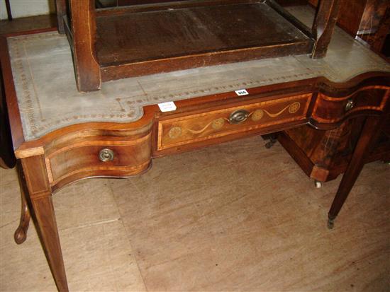 Late 19th century walnut & satinwood writing table, in 18th century Italianate style